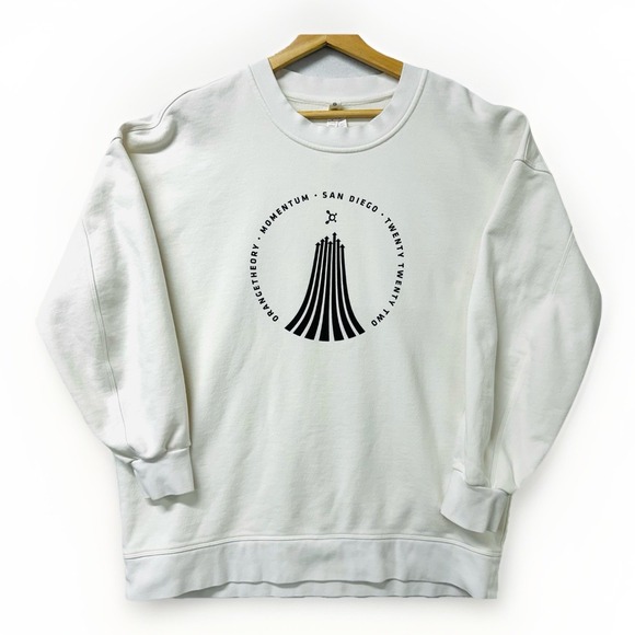 Lululemon Orange Theory Sweatshirt Oversized Womens 12 White San Diego Crewneck - Picture 1 of 7